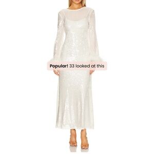 Elora Maxi Dress in Pearl White House of Harlow 1960